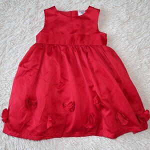 Baby Girls Size 6 Months Just One You Sleeveless Red Dress with Floral Accents